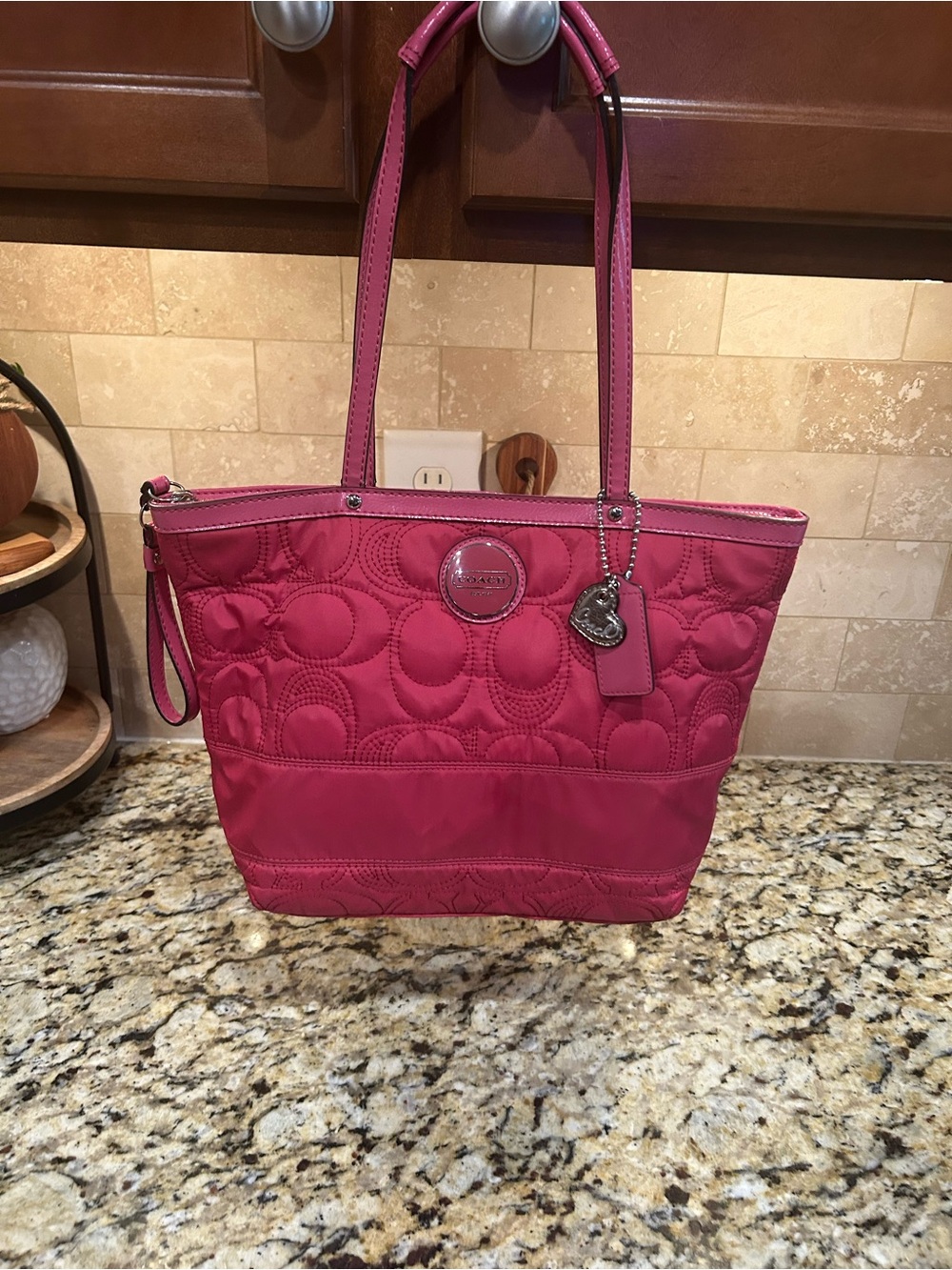Coach Quilted Pink Tote Bag shoulder bag